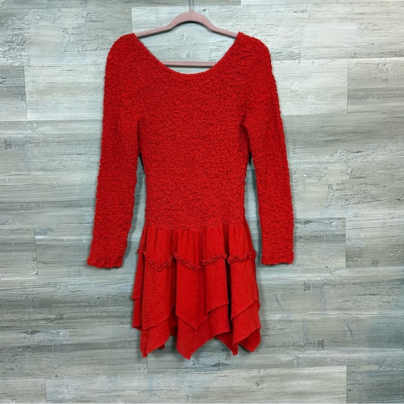 Free People What a Time Drop Waist Mini Dress in Wine - Size Small - Picture 9 of 9